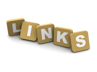 Links text. 3d rendered illustration isolated on white.