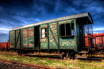 Fototapeta na wymiar Ruined Postal Train