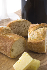 Baguette Cheese Wine