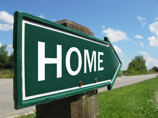 Fototapeta premium HOME znak drogowy