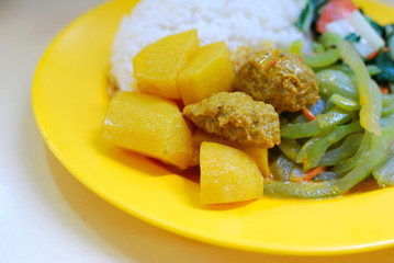 Vegetarian mutton curry rice