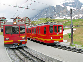 Naklejka premium Train staition on the way to Jungfrau, Switzerland