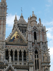 Fototapeta premium Siena - Duomo, Details of the western facade