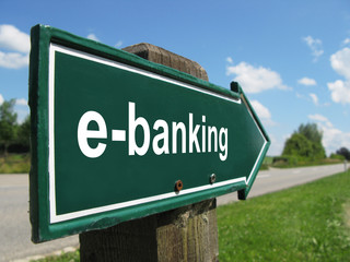 E-BANKING road sign