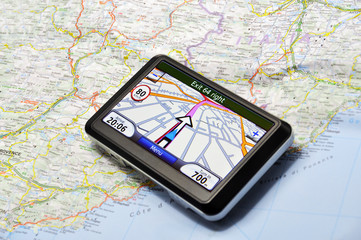 Satellite navigation system on the map