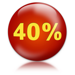 40% rabatt 3d button