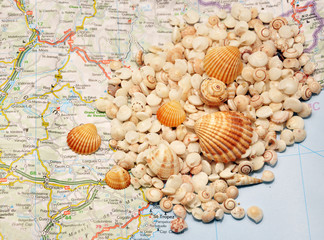 Seashells on the map
