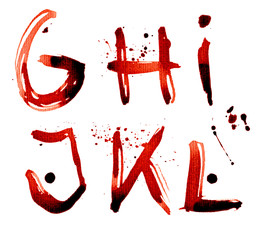 grunge alphabet G-L