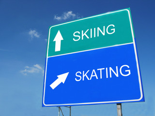 SKIING-SKATING road sign