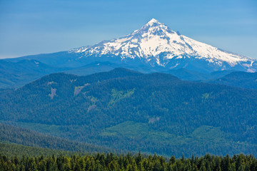 Scenic view of snow capped high mountain