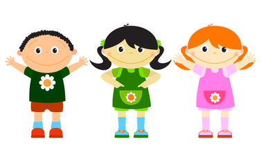 Set of amusing kiddies. Vector illustration