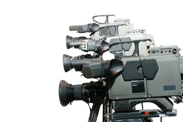 Studio Video Cameras in a line