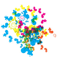 Abstract fractal circle modern colorfull background