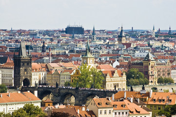 Naklejka na ściany i meble Prague skyline from view the castle.