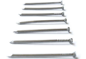 Rank of nails isolated on the white