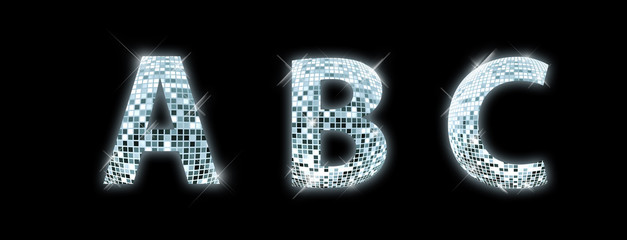 Font made from a disco ball