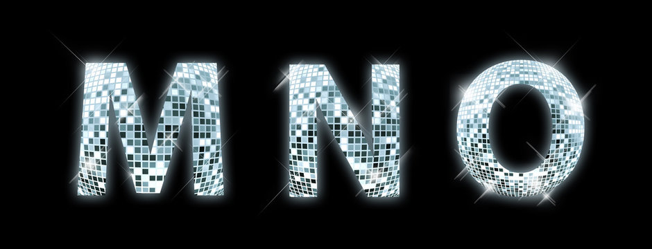Font made from a disco ball