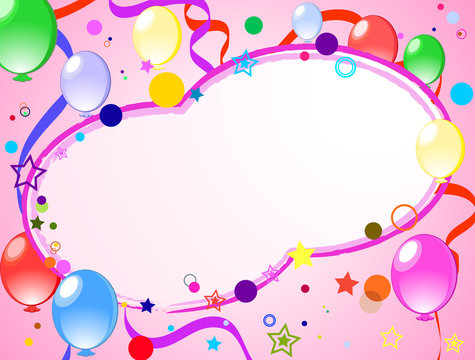 colored background with balloons