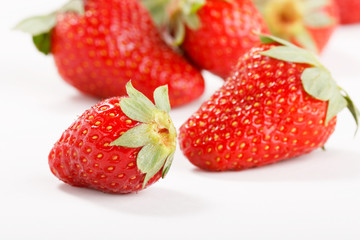 red strawberries.