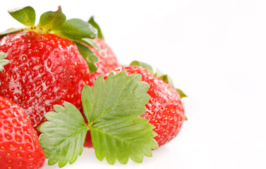 red strawberries.