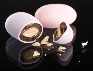 almonds in the chocolate.