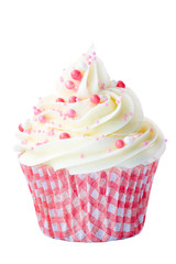 Pink and white cupcake
