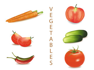 Photo-realistic vector illustration. Six vegetables.
