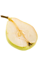 half a pear isolated on the white background