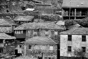 Pena, very old little mountain village, made of shale, Portugal