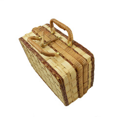 Wicker box on a white