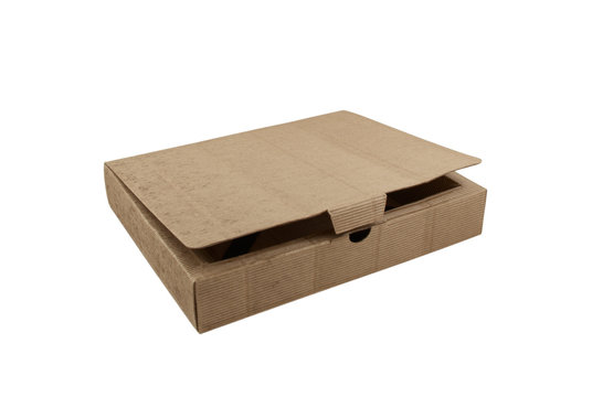 Slightly Open Box Made From Corrugated Cardboard