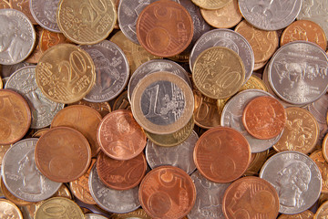 Background from coins of the different countries