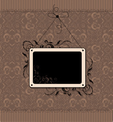 Vintage frame with seamless wallpaper