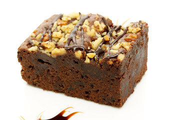 cake truffle with black chocolate sauce