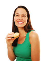 Woman holding pie