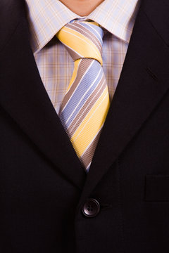 Detail of a Business man Suit with colored tie