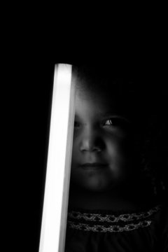 children portrait with light