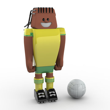 3D Football Player - Team South Africa