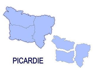 carte région picardie France départements contour