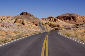 Long asphalt road