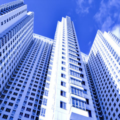 Obraz premium perspective glass wall of skyscraper
