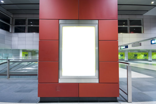advertisement blank in a modern building