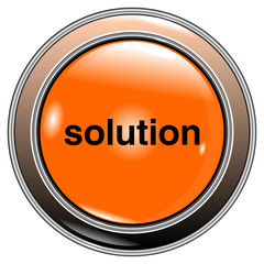 button solution orange on a white background vector