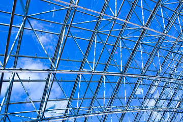 Fototapeta premium blue glass corridor