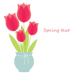Bunch of red tulips. vector illustration