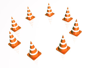 Fototapeta na wymiar Precautionary cones