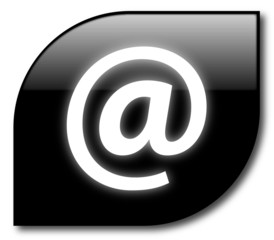 Black email button vector