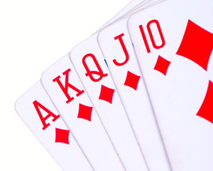 Rolal flush diamonds isolated