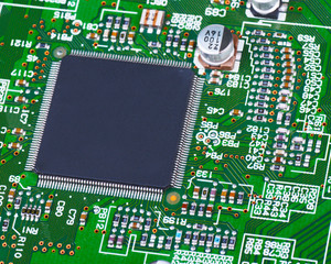 Closeup of electronic circuit board