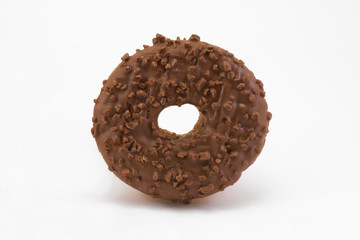 chocolate doughnut over white